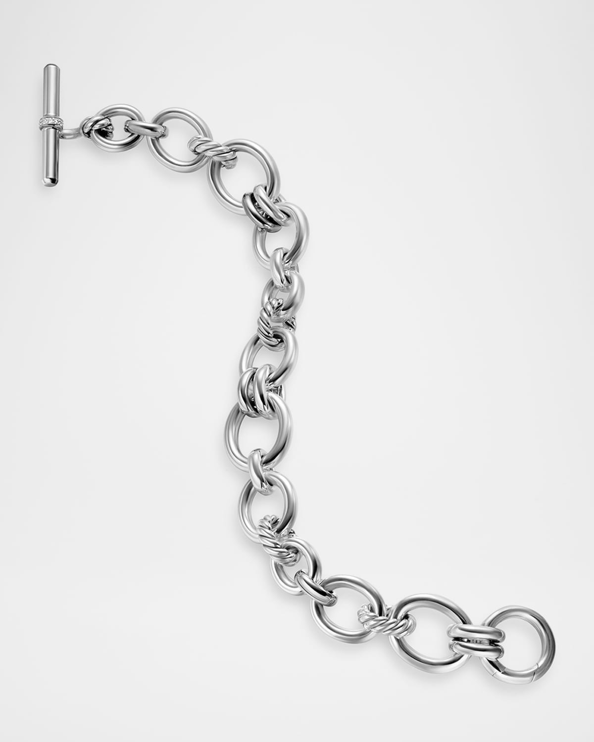 Mercer Chain Bracelet with Diamonds in Silver - 5
