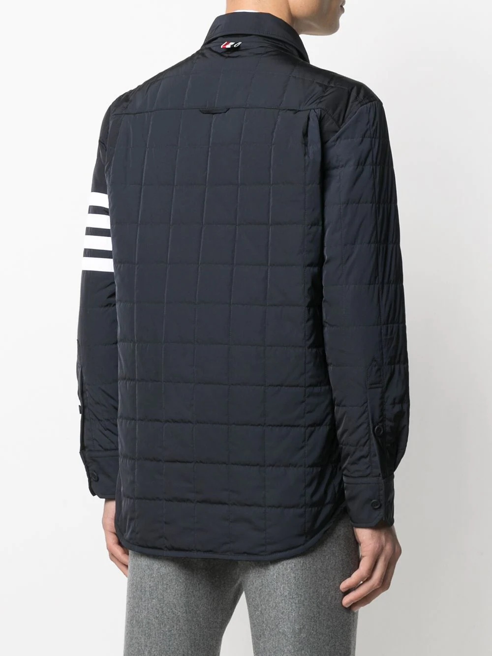 4-Bar stripe padded shirt jacket - 4