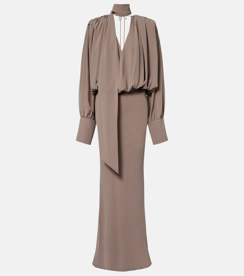 Scarf-detail maxi dress 1