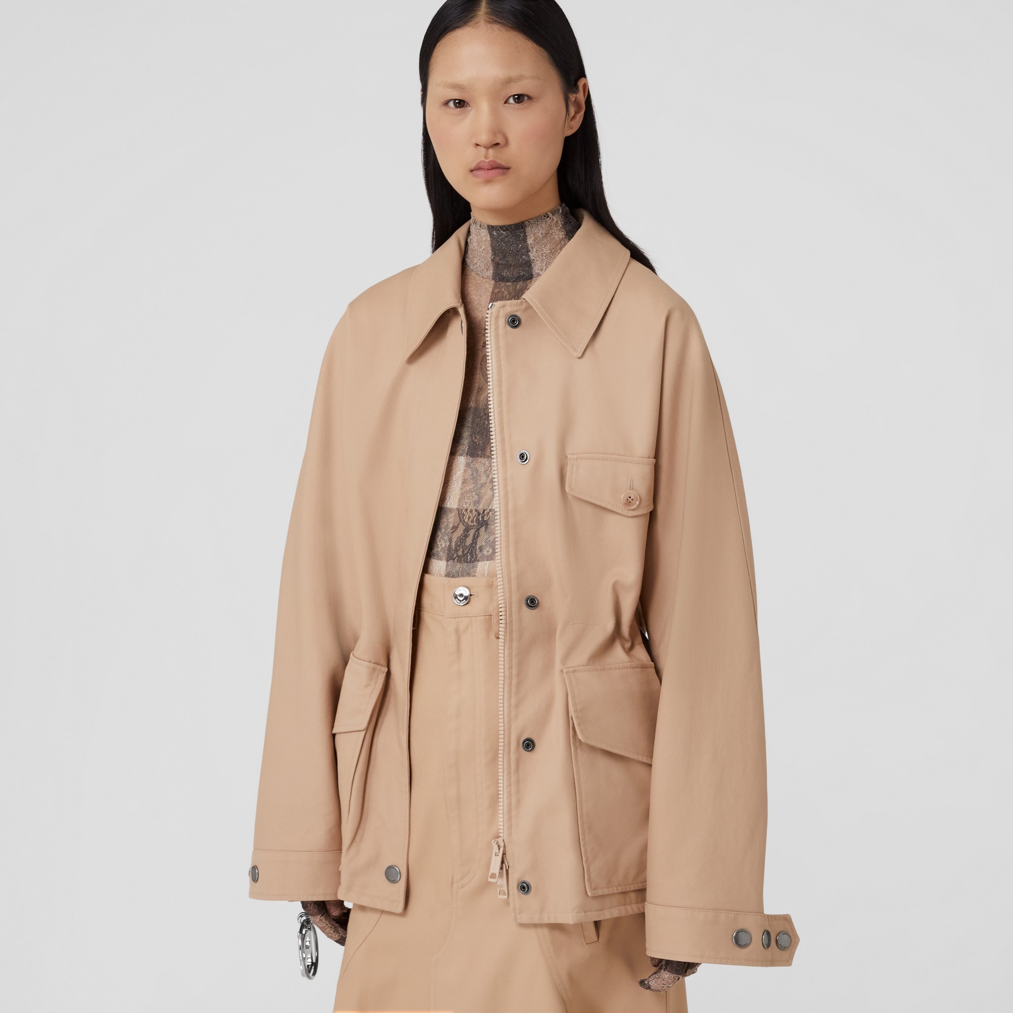 Cotton Gabardine Oversized Field Jacket - 7