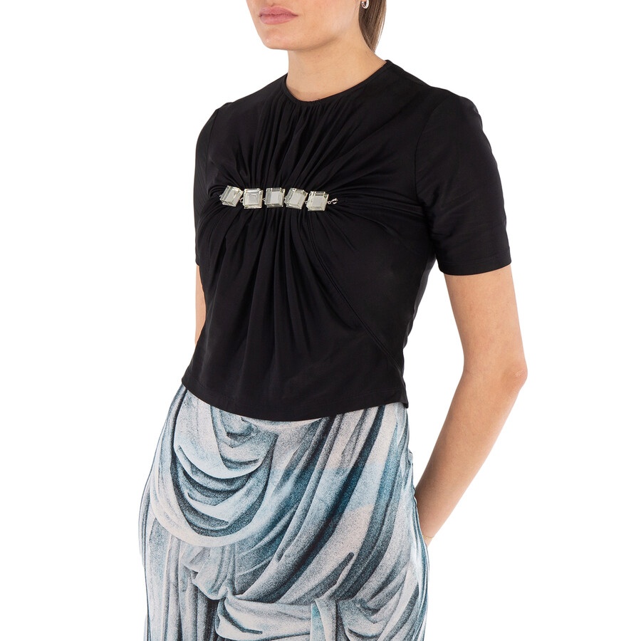 Rabanne Gem-Embellished Draped-Effect Haut Top - 2