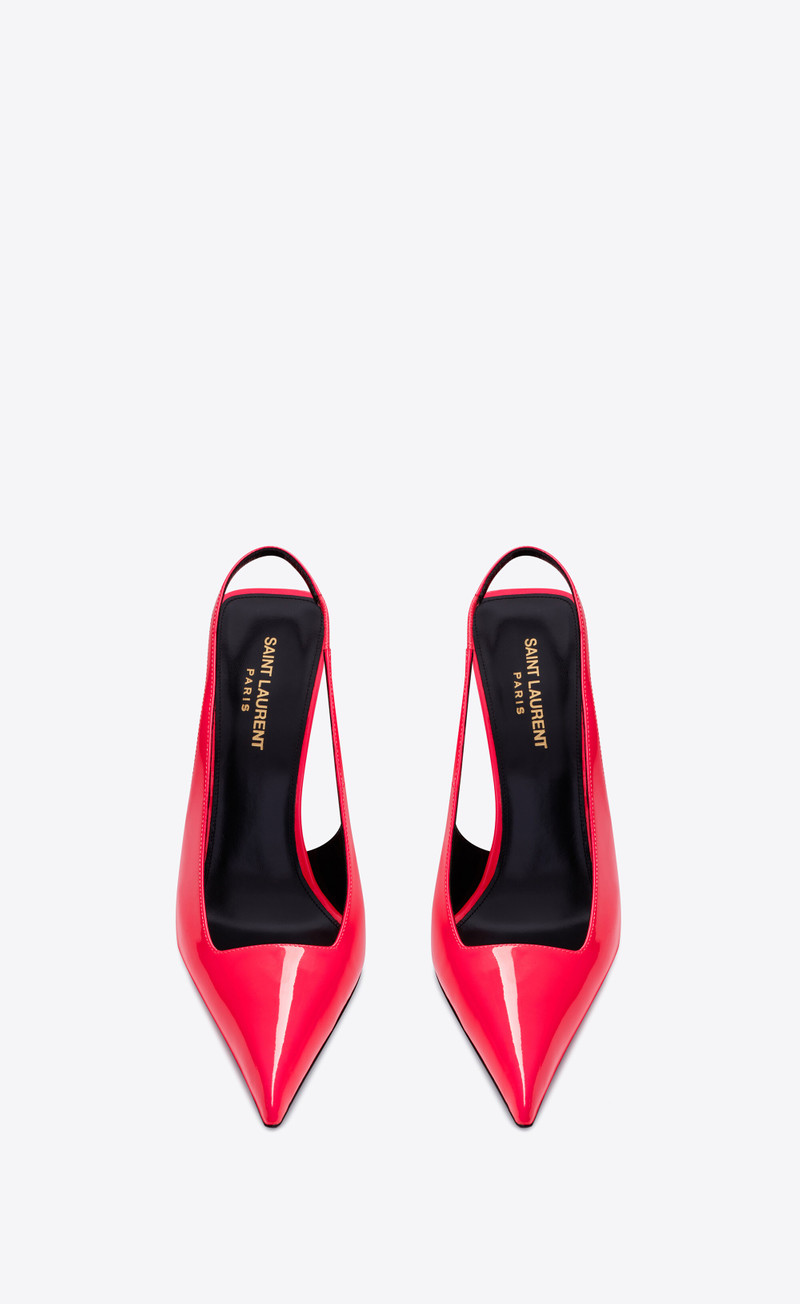 SAINT LAURENT kiss slingback pumps in patent leather outlook