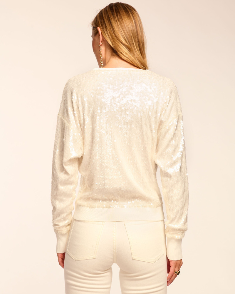 Delphina Sequin V-Neck Long Sleeve Top 3