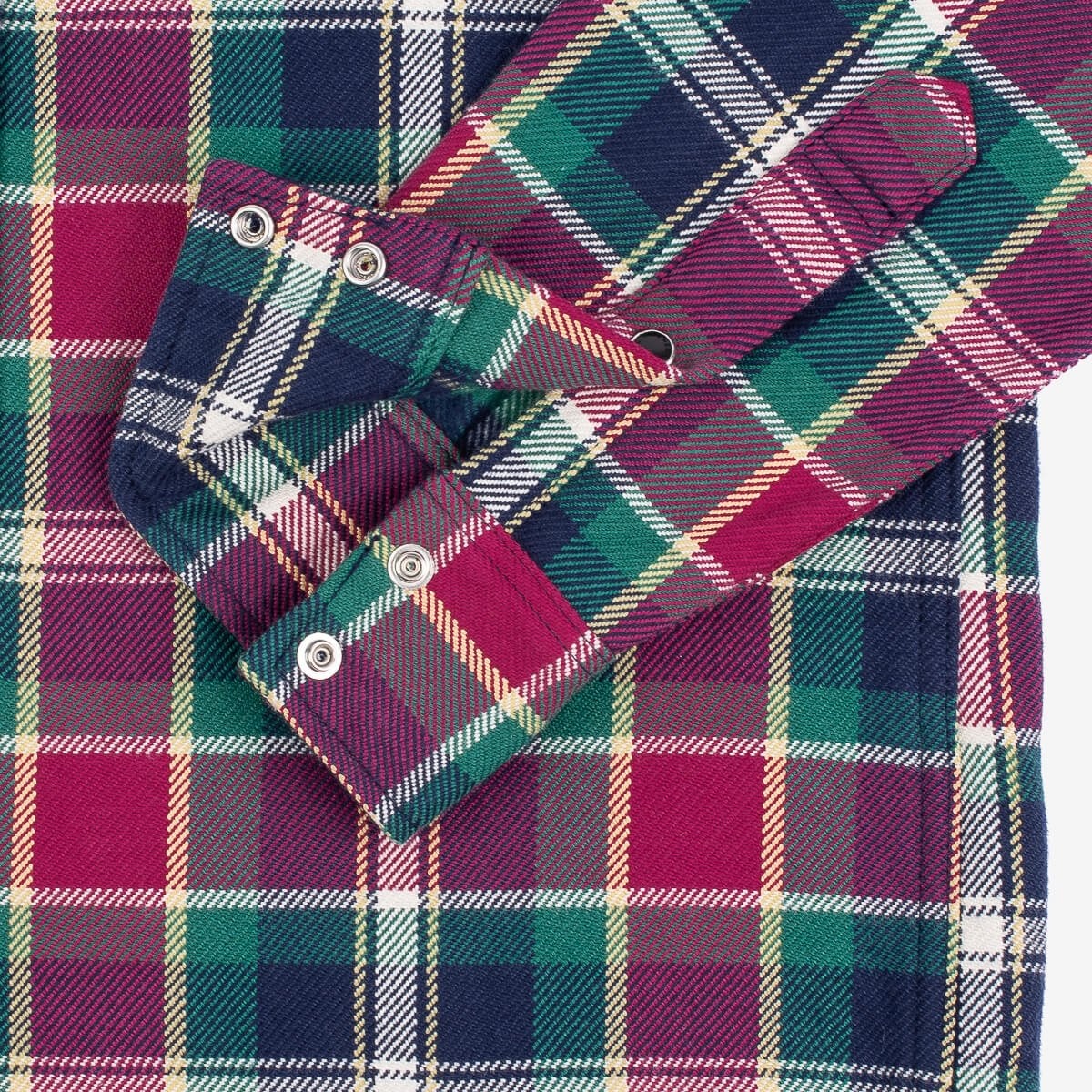 Ultra Heavy Flannel Crazy Check Western Shirt - Navy - 10