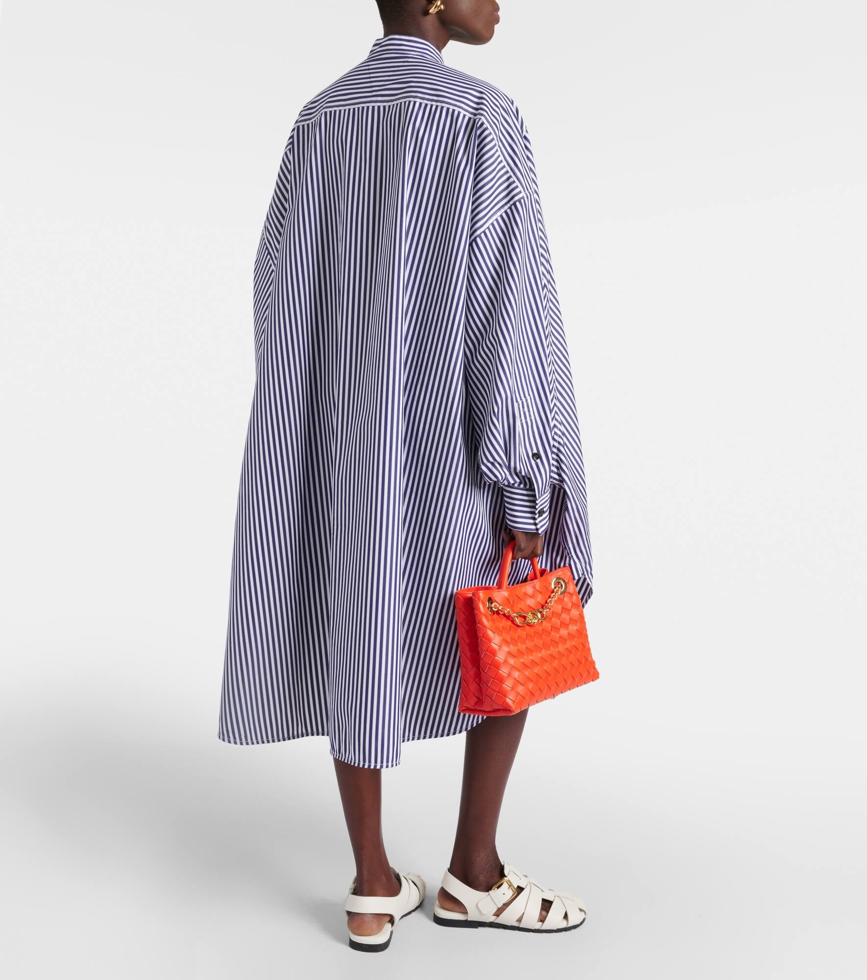 Striped cotton poplin shirt dress - 3