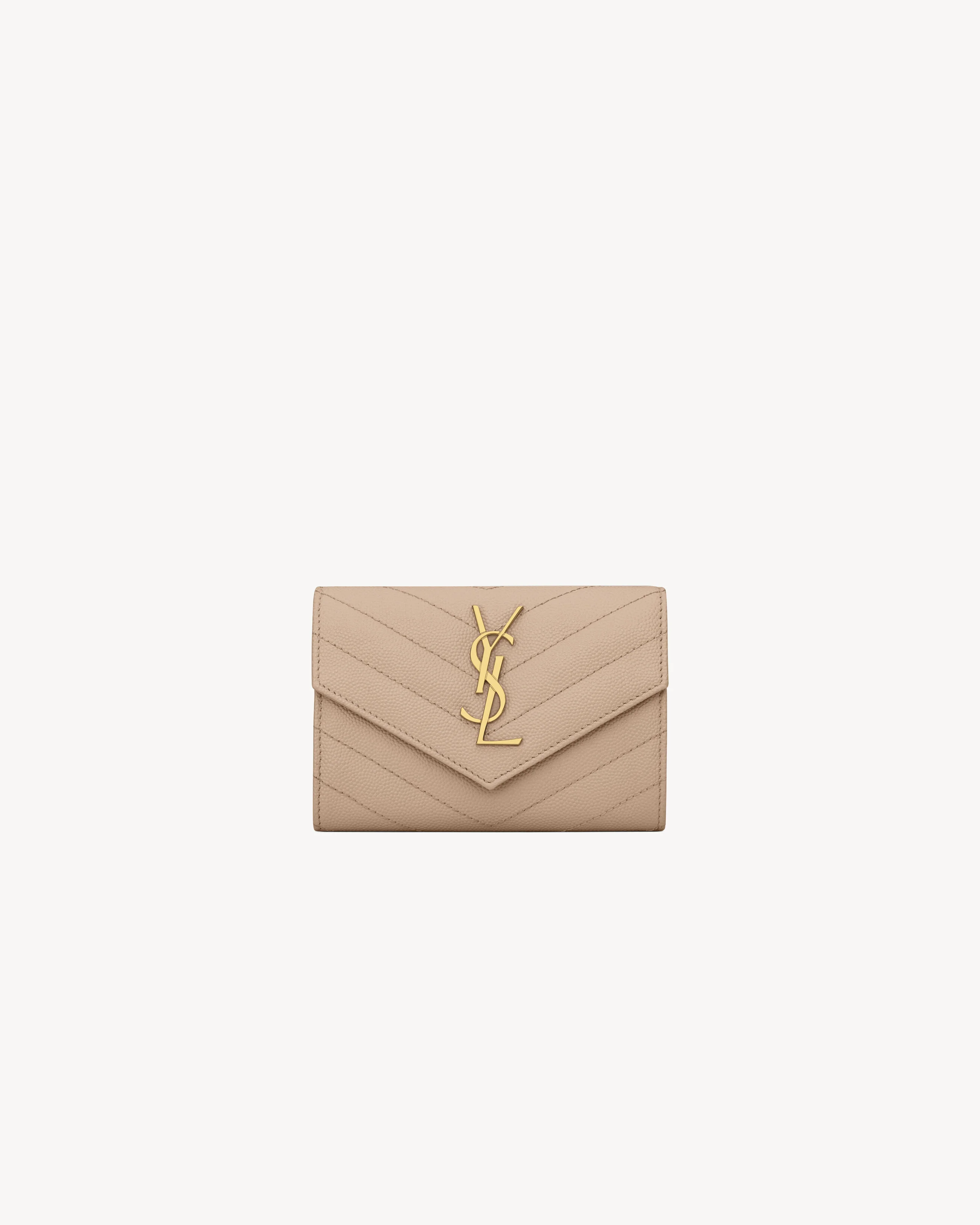 CASSANDRE MATELASSÉ SMALL ENVELOPE WALLET IN GRAIN DE POUDRE LEATHER - 1