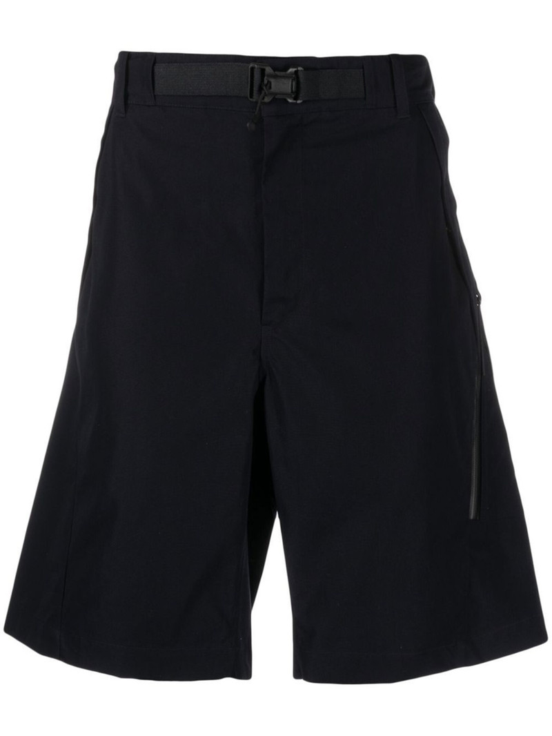 logo-print belted-waist shorts 1