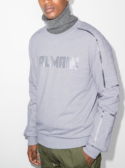 Balmain logo-print crew-neck sweatshirt outlook