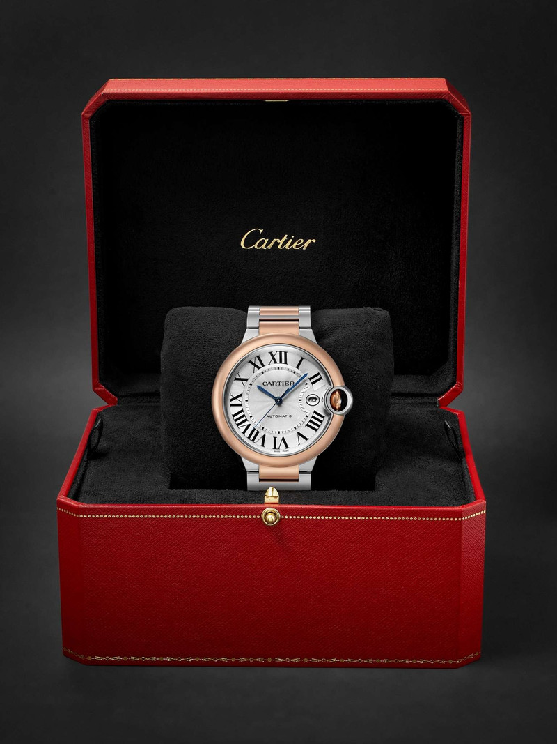 Ballon Bleu De Cartier Automatic 42mm 18-Karat Rose Gold and Stainless Steel Watch, Ref. No. W2BB003 7