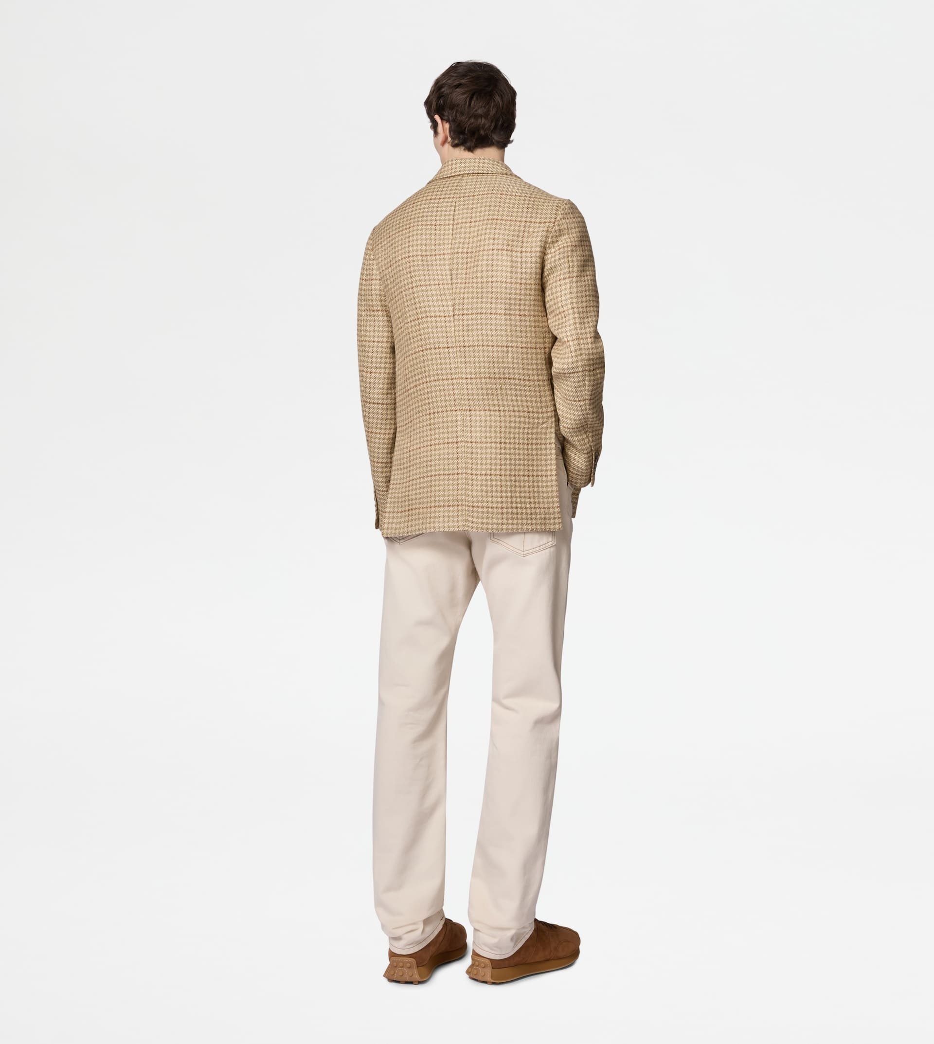 BLAZER IN SILK BLEND LINEN - BEIGE - 3
