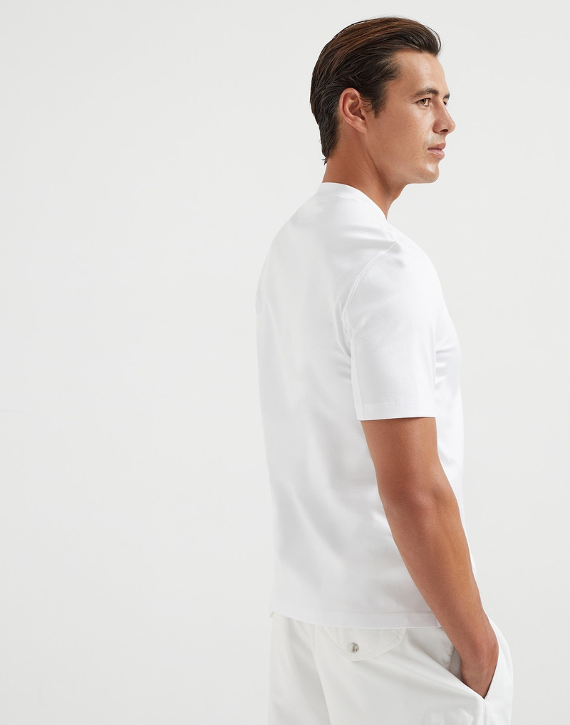 Brunello Cucinelli Cotton jersey T-shirt with print outlook