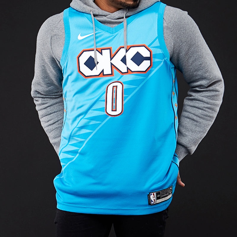 Nike NBA Russell Westbrook City Edition (Oklahoma City Thunder) Swingman Jersey Blue AJ4632-445 - 3