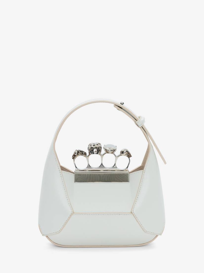 Women's The Jewelled Hobo Mini Bag in Ivory - 4