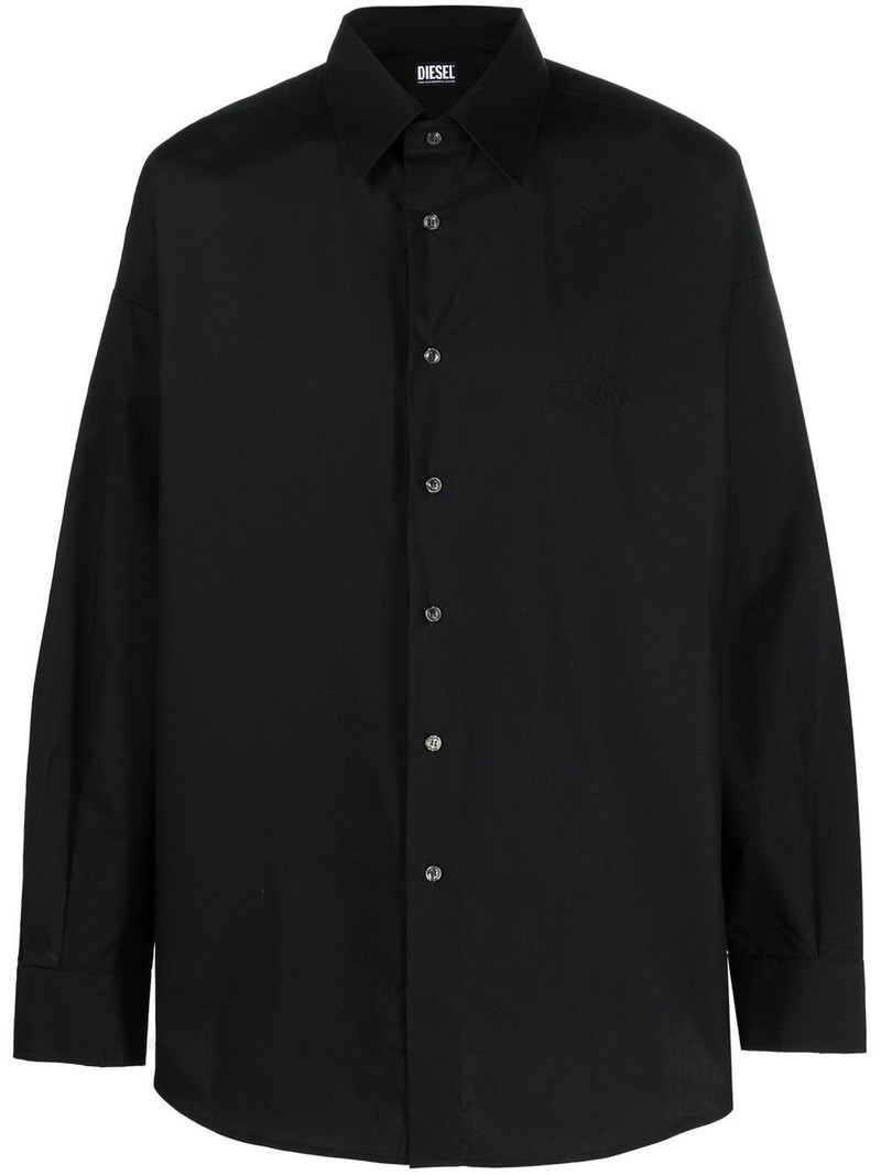 embroidered-logo detail shirt 1