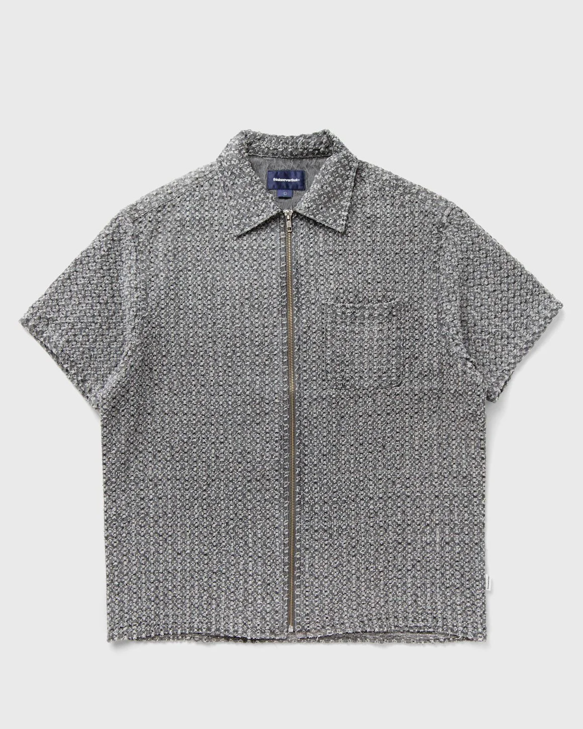 Damaged Denim Zip S/S Shirt - 1