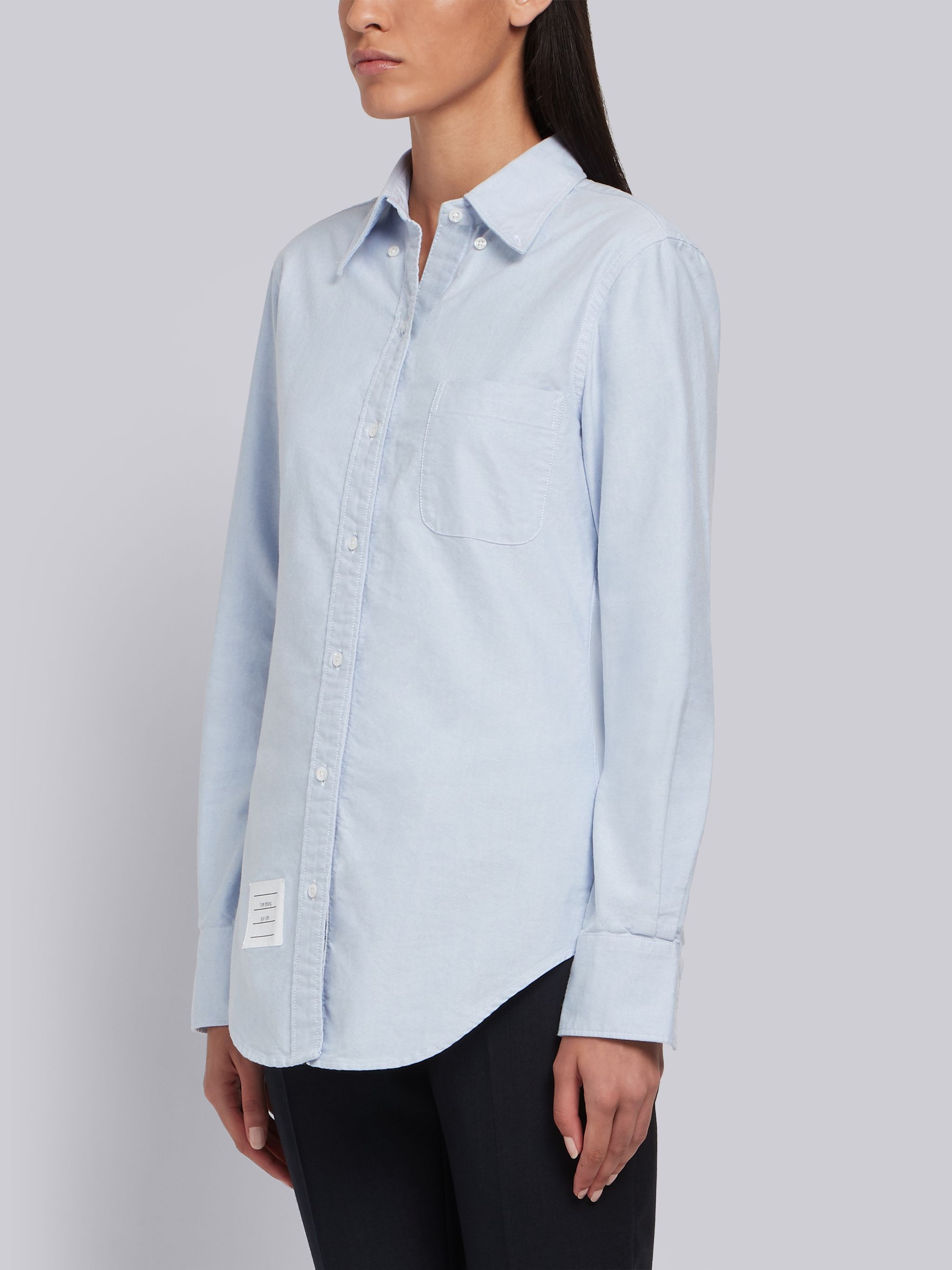 Light Blue Classic Oxford Long Sleeve Button Down Shirt - 2