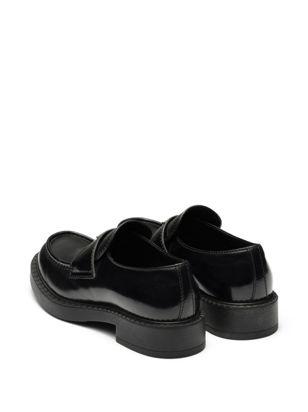 brushed-leather loafers - 3