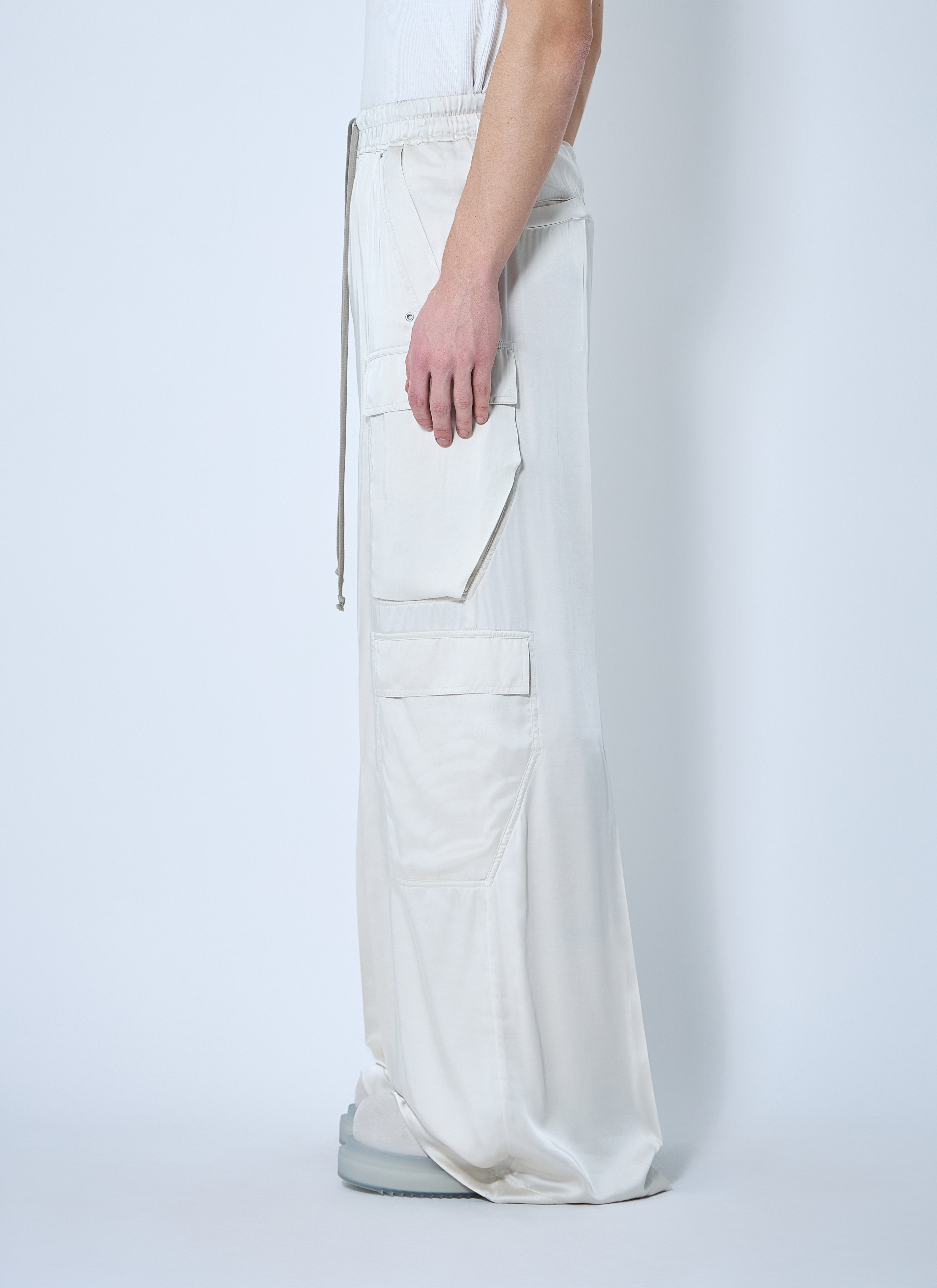 Rick Owens Men Satin Belas Cargo Pants - 3
