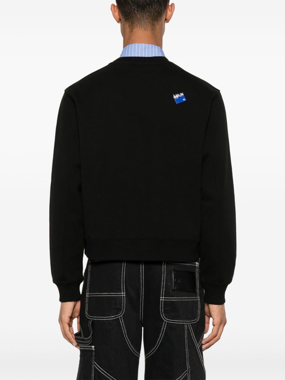 logo-patch cotton sweatshirt - 5
