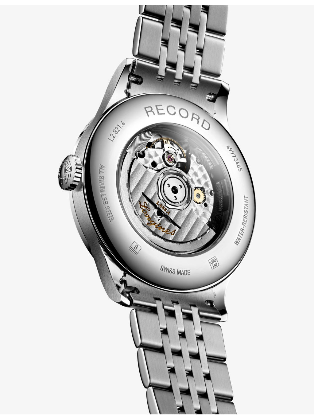 L2.821.4.72.6 Record Silver Dial Stainless-Steel Automatic Watch - 5
