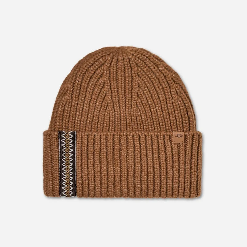 ® Men's Chunky Rib ®braid Beanie in Chestnut - 1