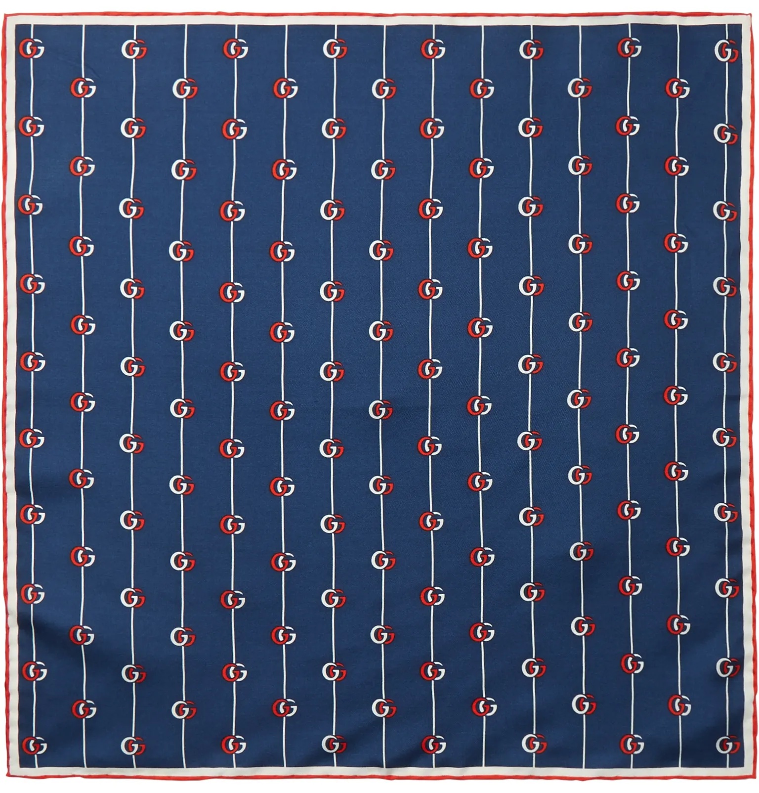 Logo-Print Silk-Twill Pocket Square - 1