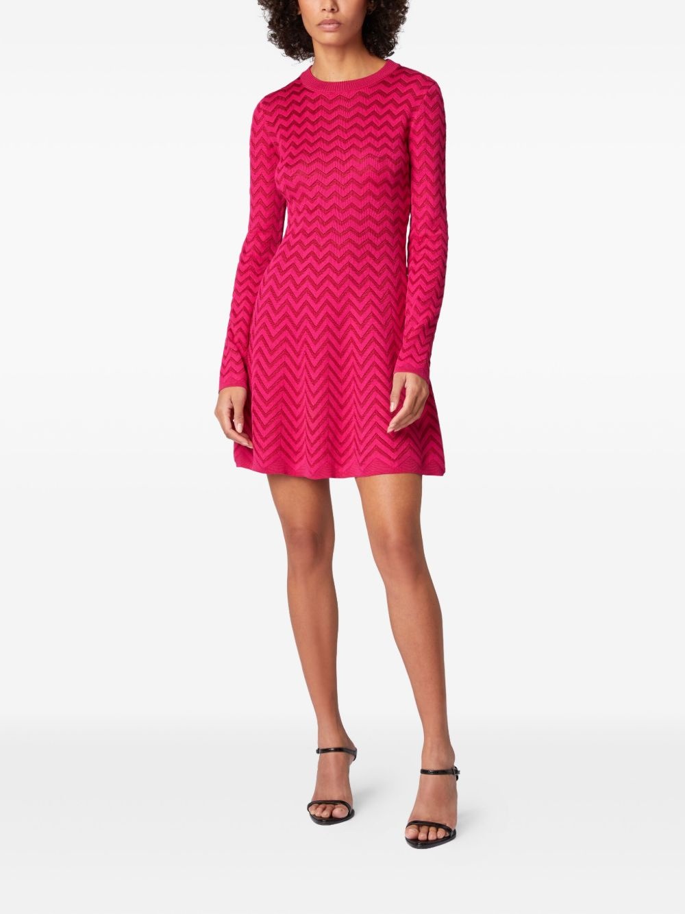 zigzag-pattern mini dress - 2
