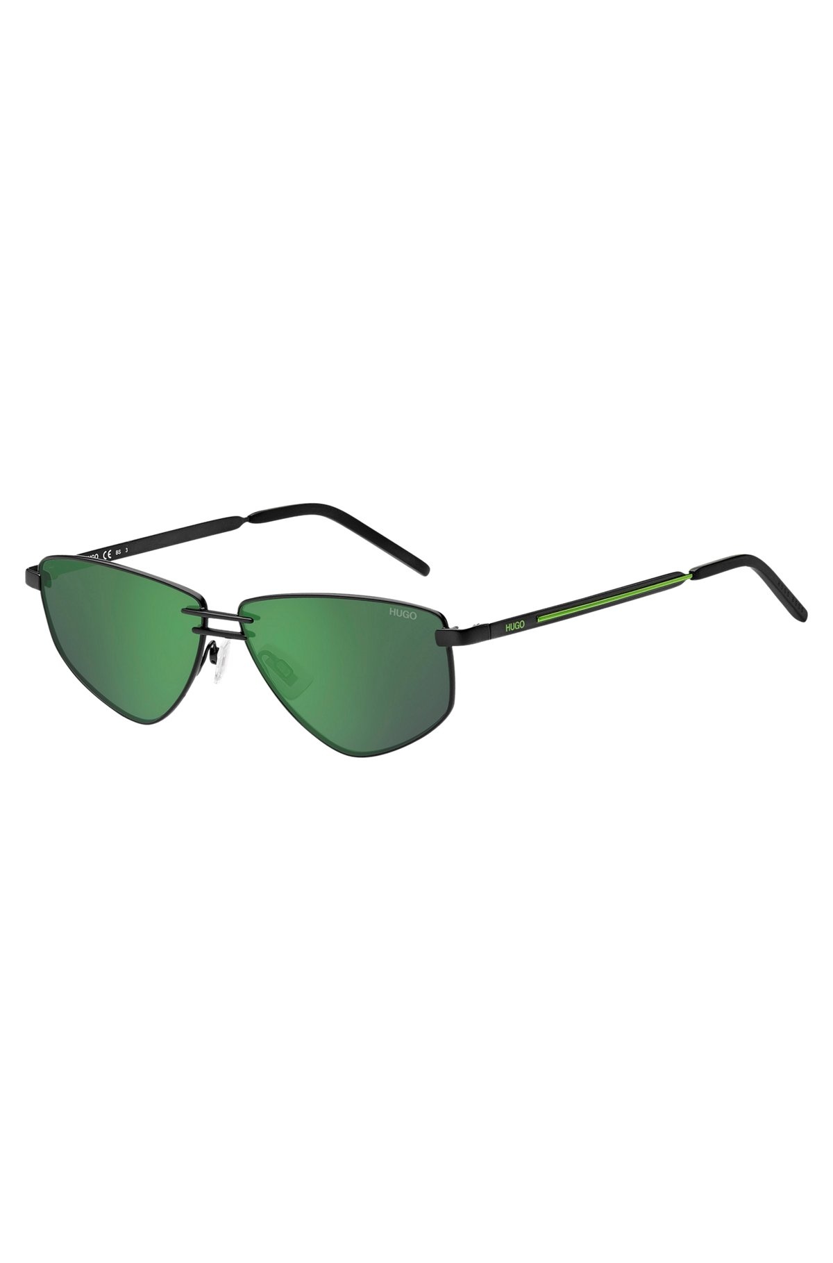 DOUBLE-BRIDGE SUNGLASSES WITH GREEN LENSES - 1