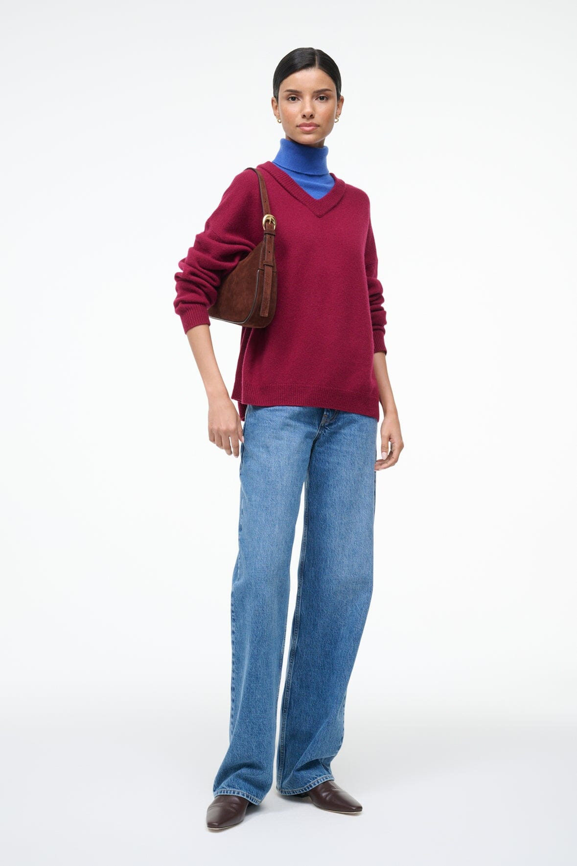 STAUD PINE SHOULDER BAG MAHOGANY SUEDE - 6