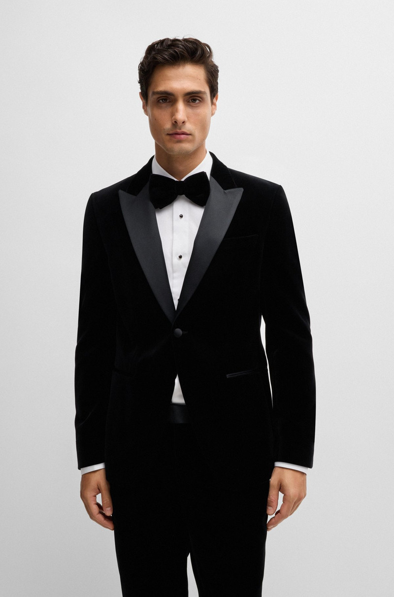 SLIM-FIT TUXEDO JACKET IN PURE-COTTON VELVET 2