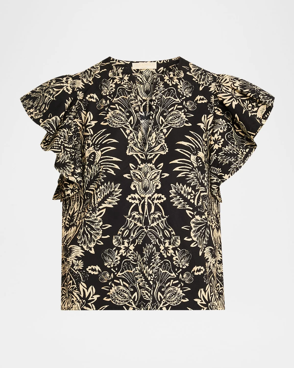 Severine Floral Flutter-Sleeve Blouse - 1