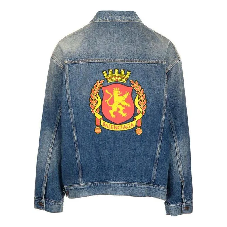 Balenciaga Back Emblem Patch Denim Jacket 'Blue' 697781TBP484455 - 1