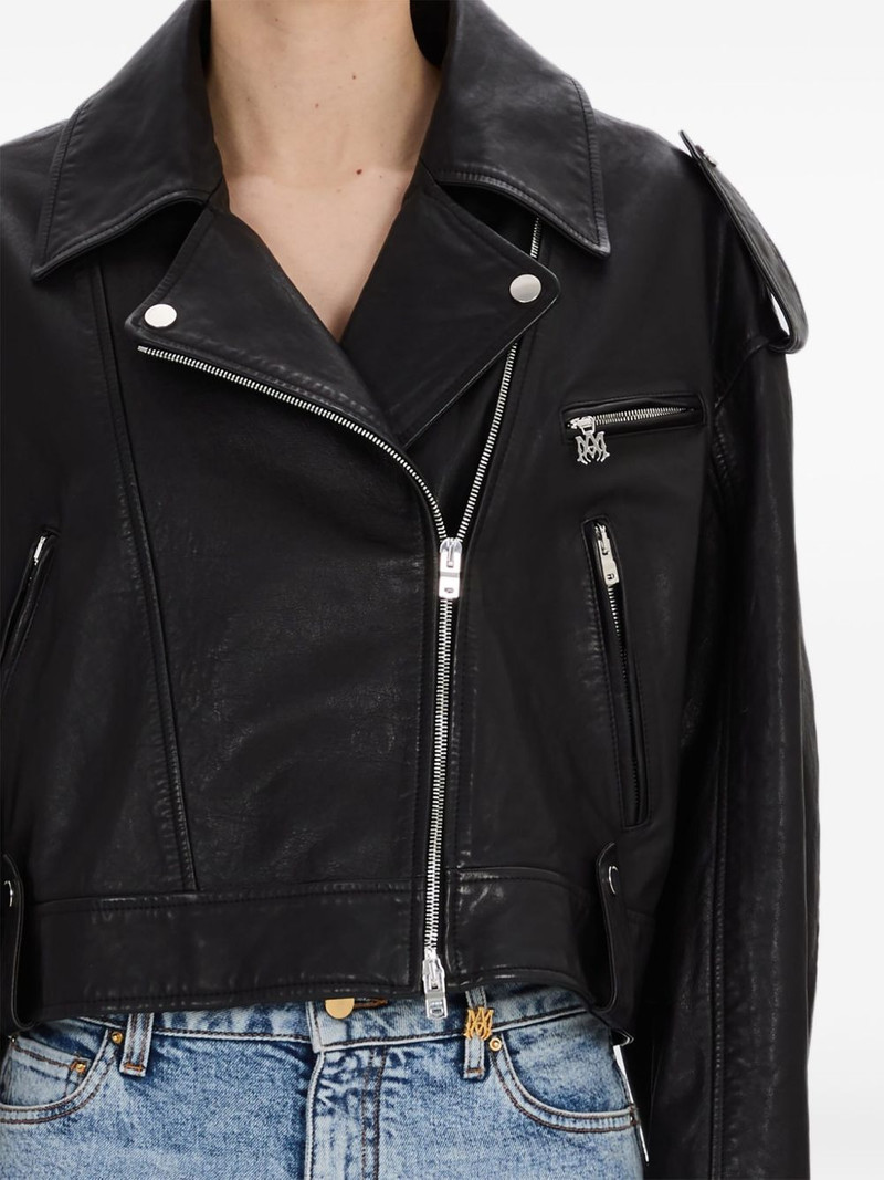 AMIRI zip-front leather jacket outlook