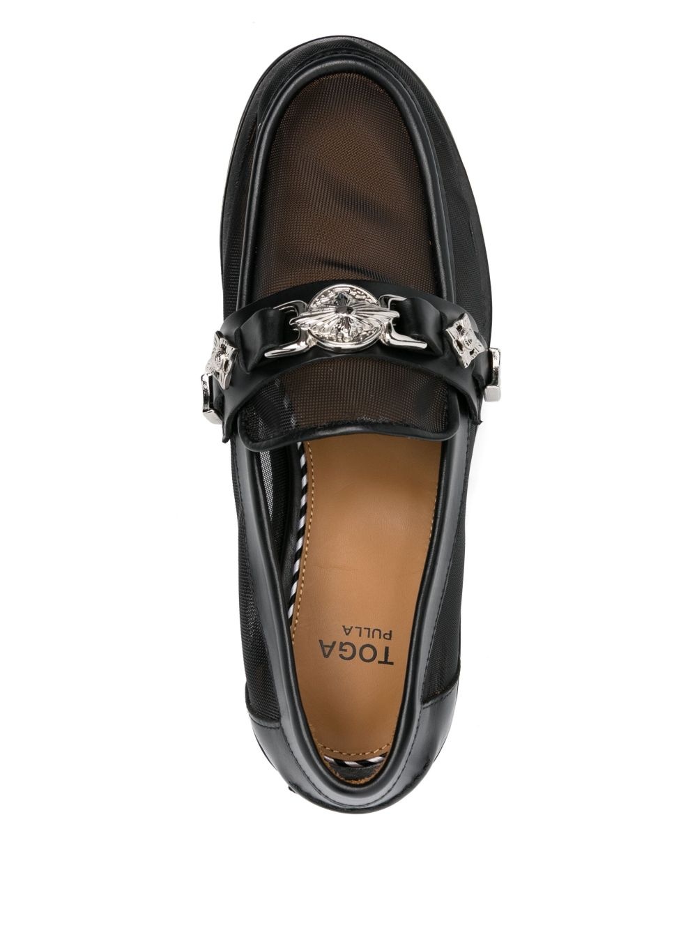 55mm leather heeled loafers - 4