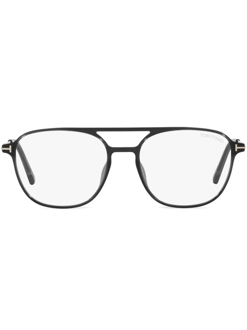 logo-plaque pilot-frame glasses 1
