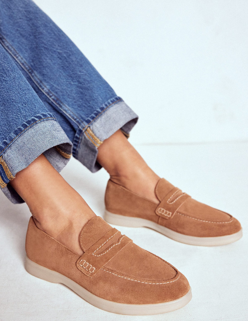 BODEN Easy soft loafers-Tan outlook