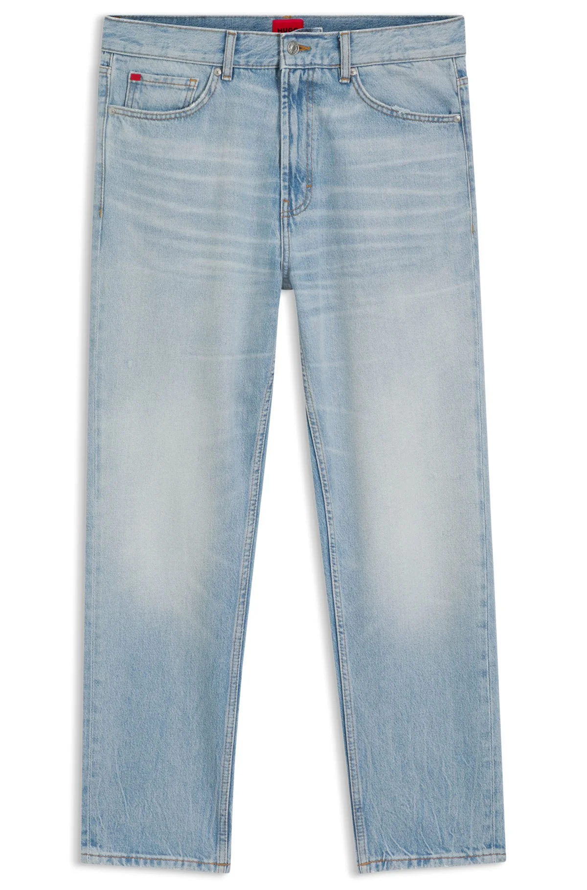 TAPERED-FIT JEANS IN BRIGHT-BLUE DENIM - 1