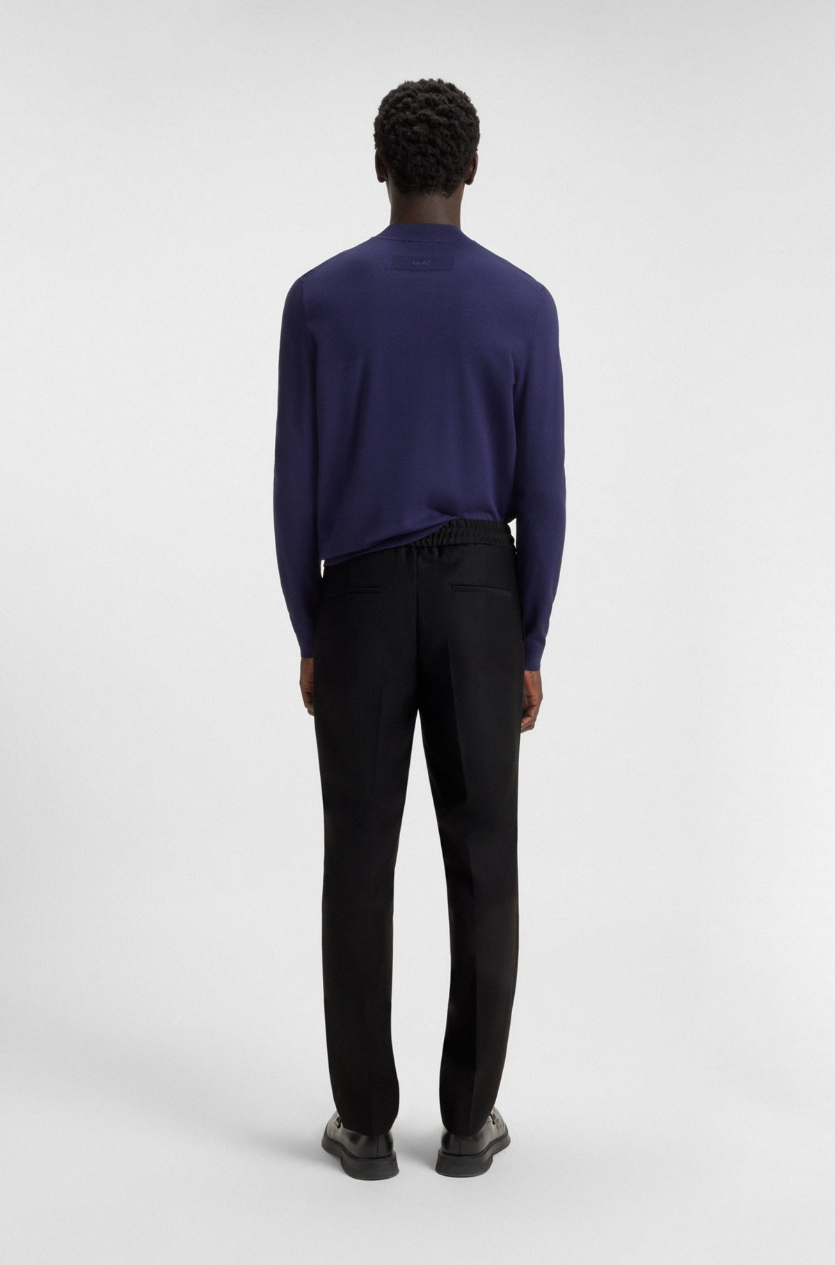 SLIM-FIT PANTS IN WOOL-BLEND TWILL WITH STRETCH - 4