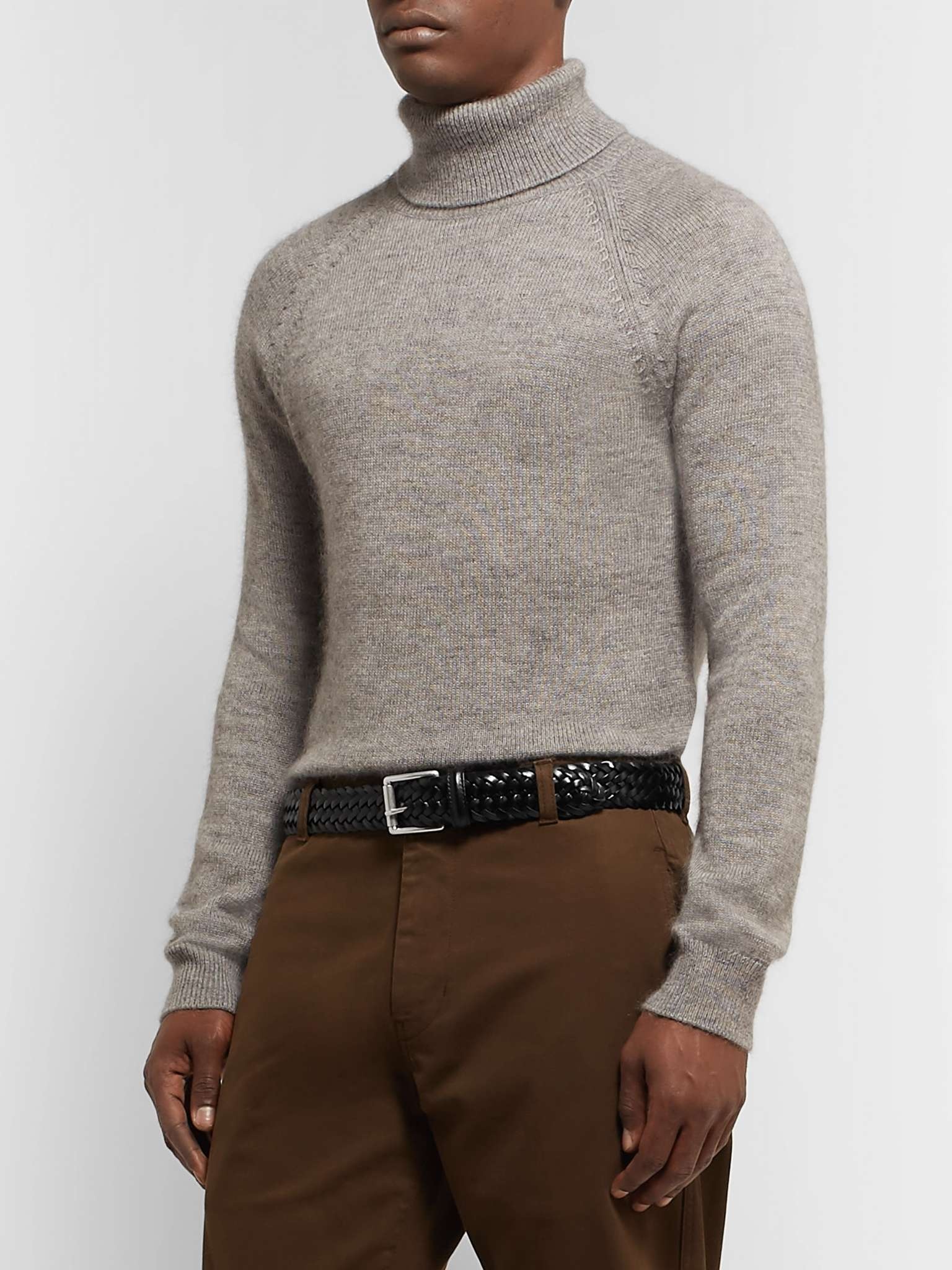 3.5cm Woven Leather Belt - 5