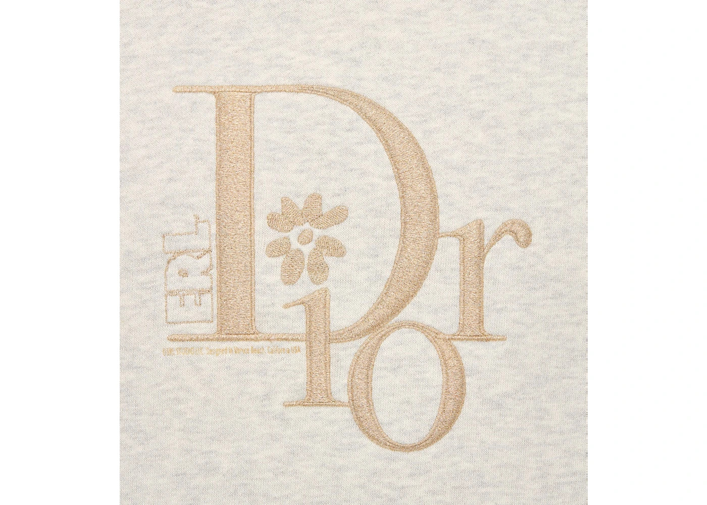 Dior x ERL Hooded Sweatshirt Heathered Gray Cotton Fleece - 2