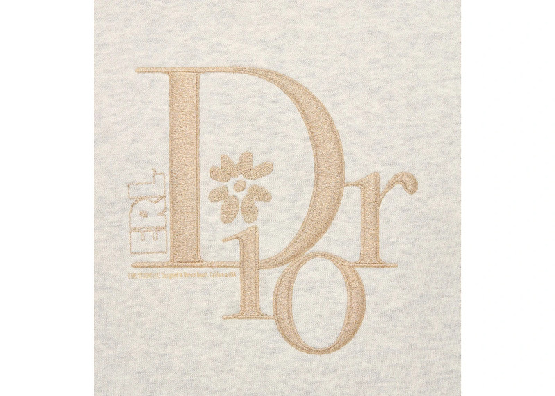 Dior Dior x ERL Hooded Sweatshirt Heathered Gray Cotton Fleece outlook