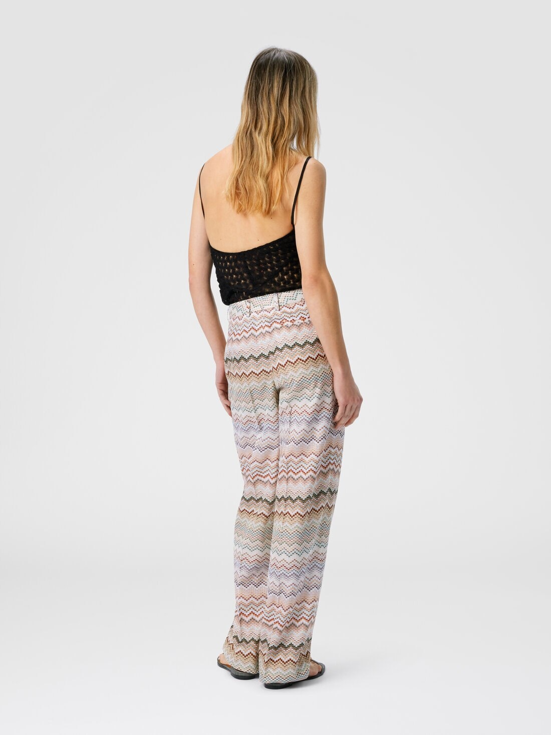 Dégradé zig zag viscose trousers - 3