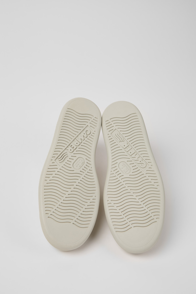 White Leather and Nubuck Sneakers for Women. 5