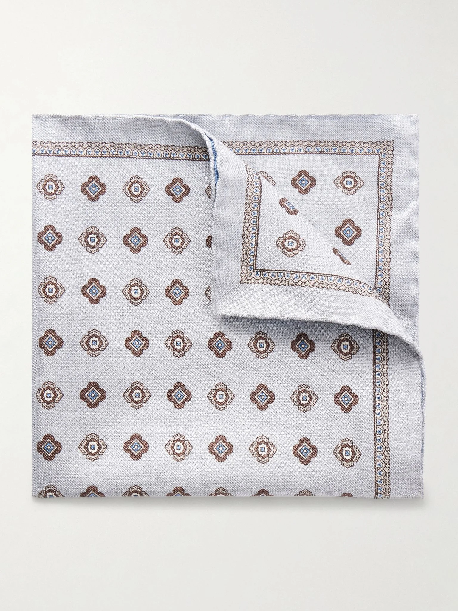 Printed Silk Pocket Square Light gray - 1