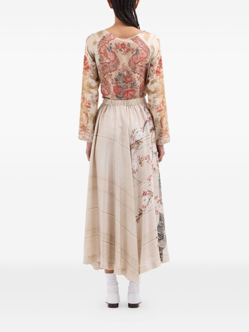 Aloe A-line silk midi skirt 3