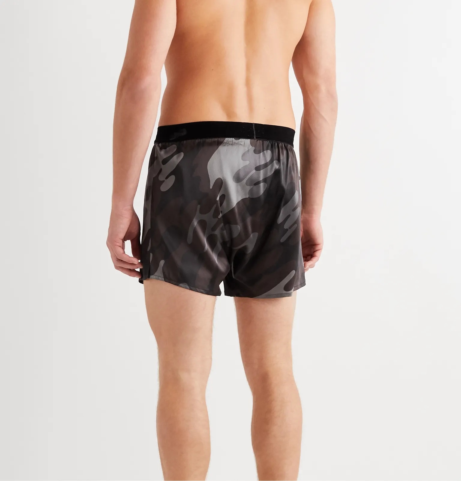 Camouflage-Print Stretch-Silk Boxer Shorts - 3