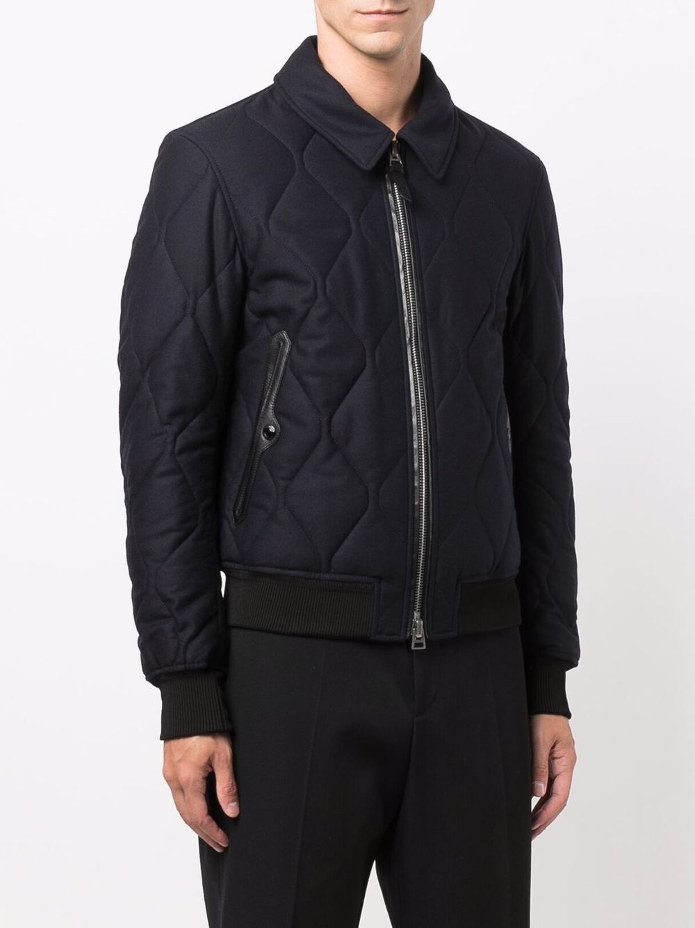 quilted zip-up jacket - 3