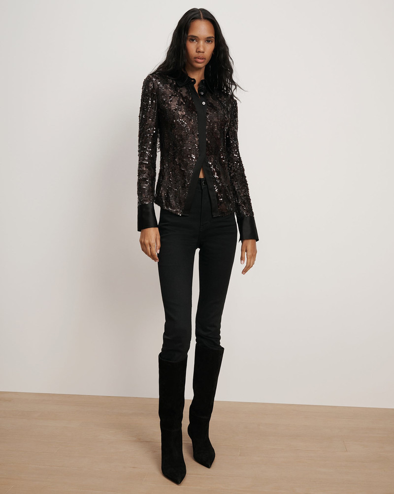 MATTY SEQUIN BUTTON-DOWN SHIRT 3