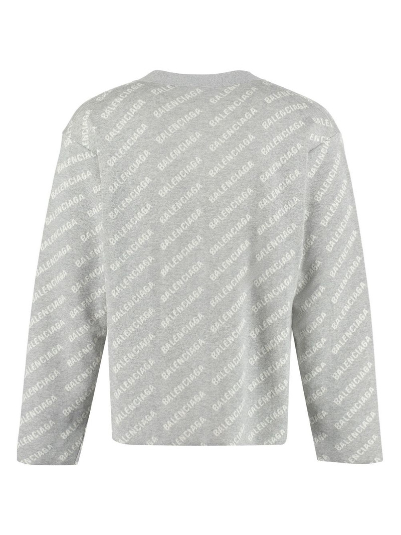 BALENCIAGA logo-intarsia cardigan outlook