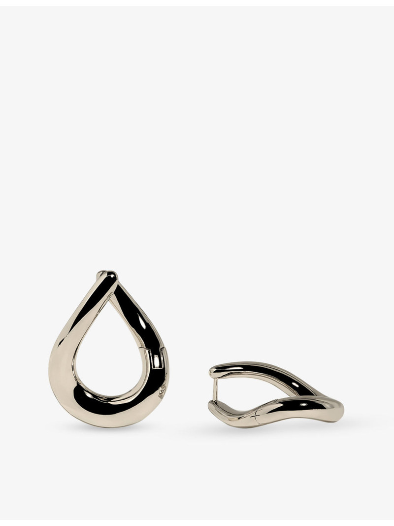 Molten XL Rhodium Plated Brass Hoops 1